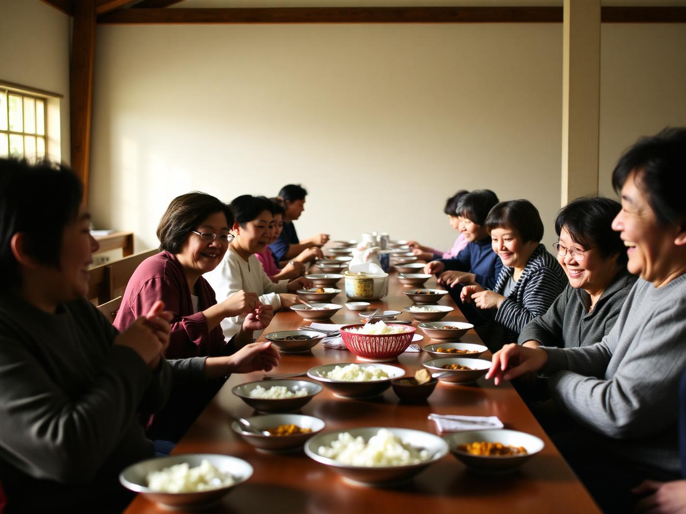 예배 후 함께 점심 식사를 나누는 제자교회 성도들